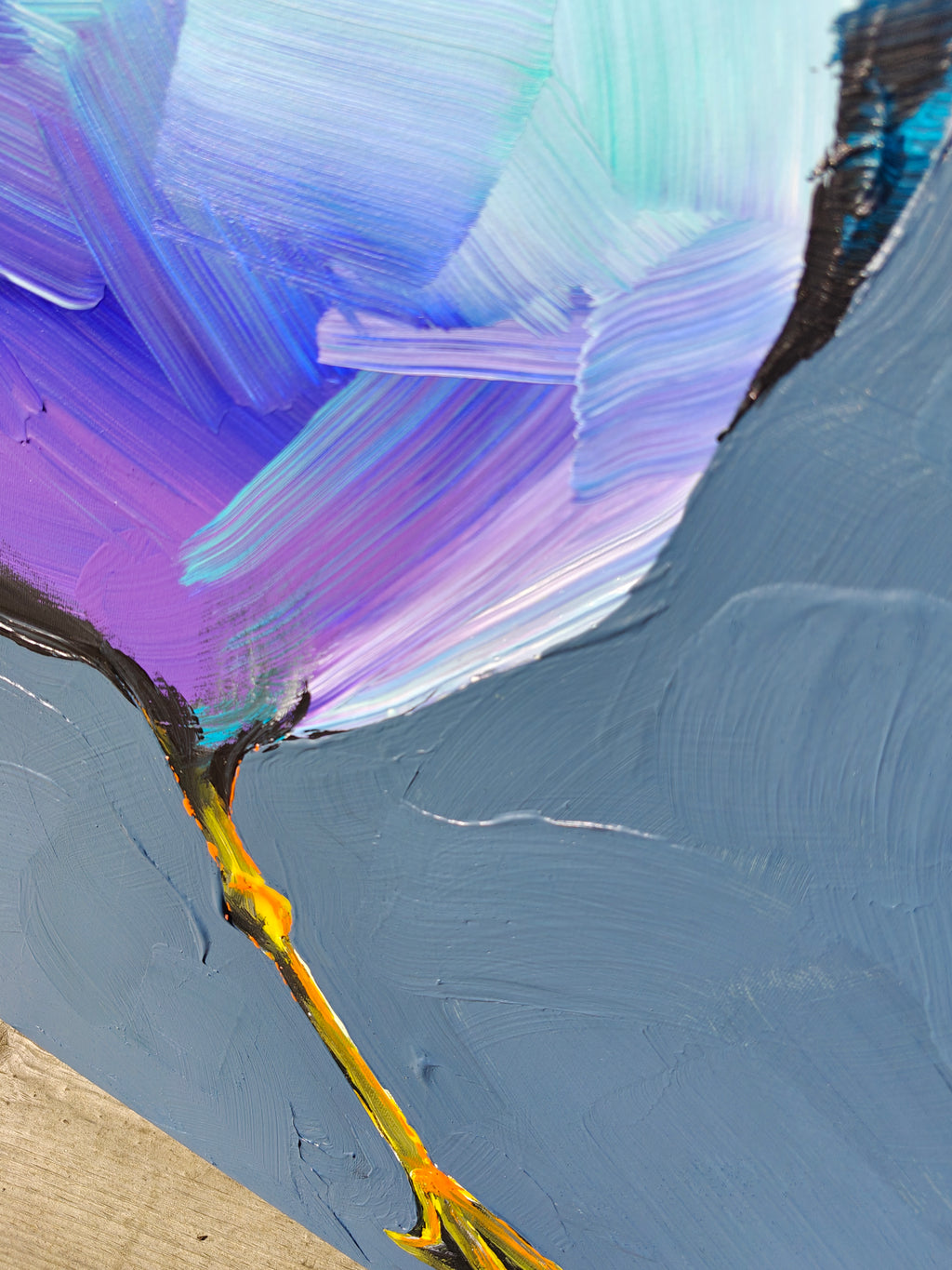 Fugl - 70x60 cm – Original akrylmaleri