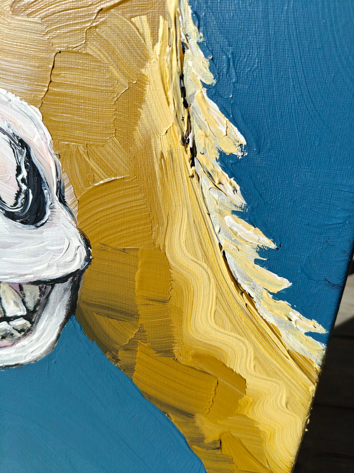 Hest med smil — Original akrylmaleri