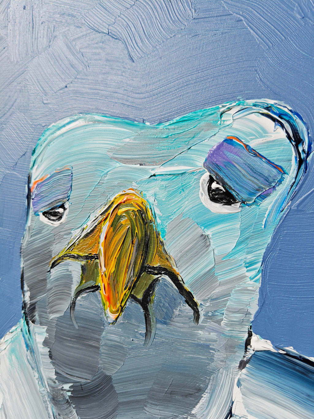 Måge – original maleri