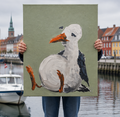 Måge sidder – dansk havn